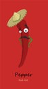 Red chili pepper. Vector illustration.